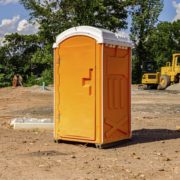 how often are the portable restrooms cleaned and serviced during a rental period in Barker NY